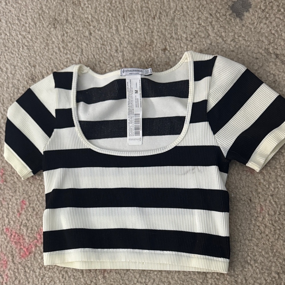 Black and White Striped Tee